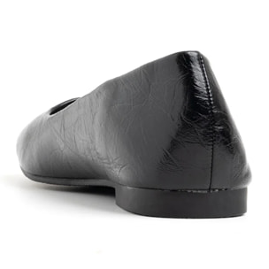 Ballerina con punta squadrata - NERO