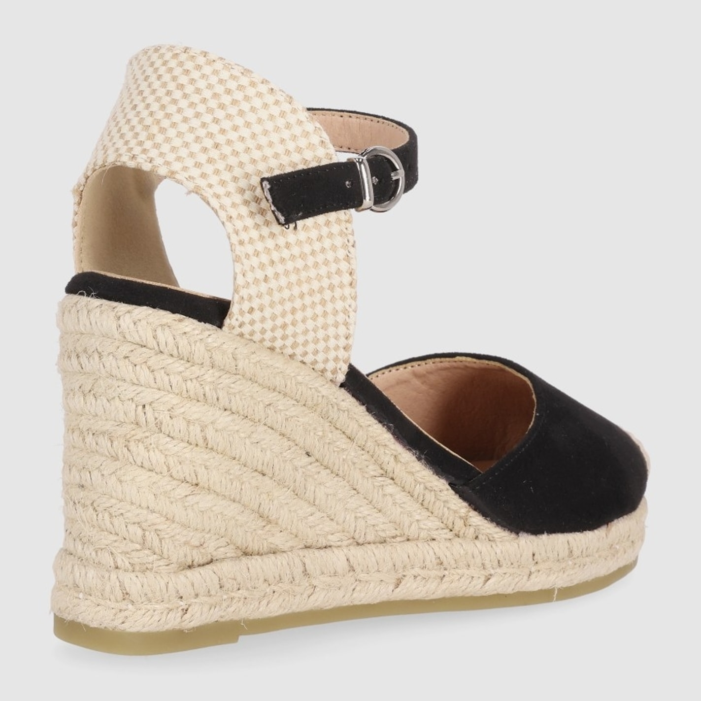 Sandalias de Tejido - Negro - Tacón: 8 cm