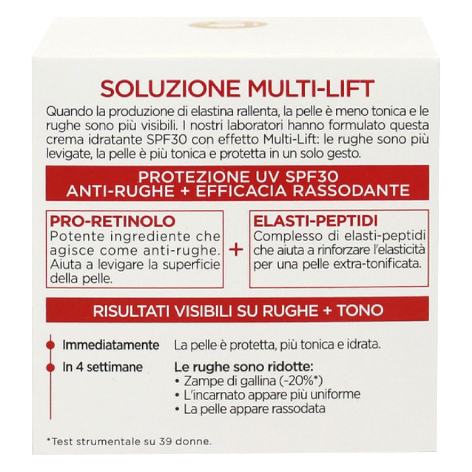 Crema Viso Anti-Rughe SPF 30 Revitalift Trattamento Giorno Extra Rassodante Multi-Lift con Pro-Retinolo ed Elasti-Peptidi