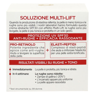 Crema Viso Anti-Rughe SPF 30 Revitalift Trattamento Giorno Extra Rassodante Multi-Lift con Pro-Retinolo ed Elasti-Peptidi