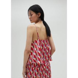 Top stile lingerie stampa loghi