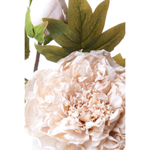 Fiore Peonia 65 Cm - Pezzi 6 - 22X50X22cm - Colore: Bianco - Bianchi Dino - Fiori Artificiali