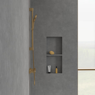 Mitigeur douche thermostatique Universal rond Or brossé
