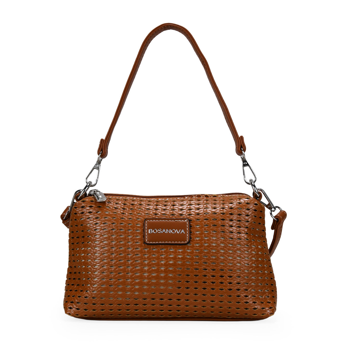 Bolso de hombro cuero pequeño con trenzado
