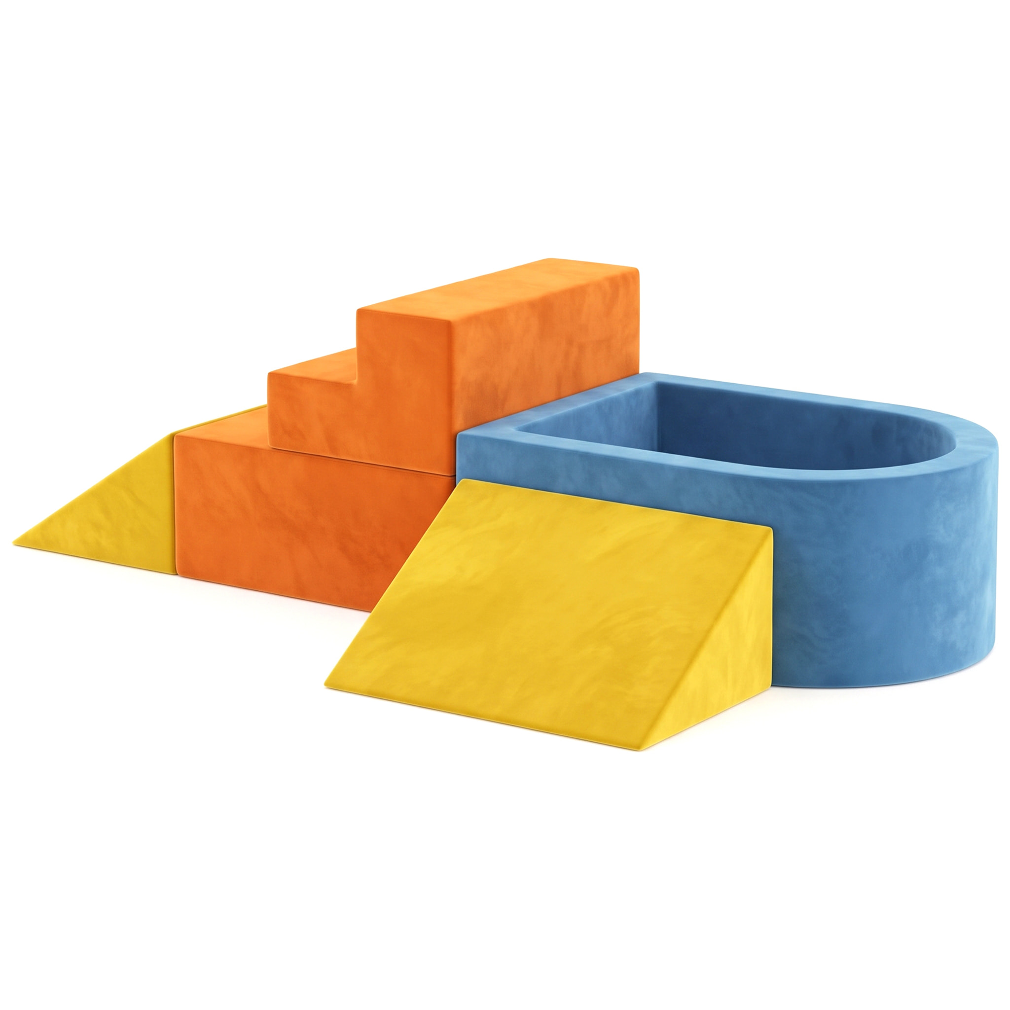 Parcours motricité 5 pièces variées tissu velours multicolore