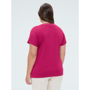 Fiorella Rubino - T-shirt in viscosa con dettaglio perle - Rosso