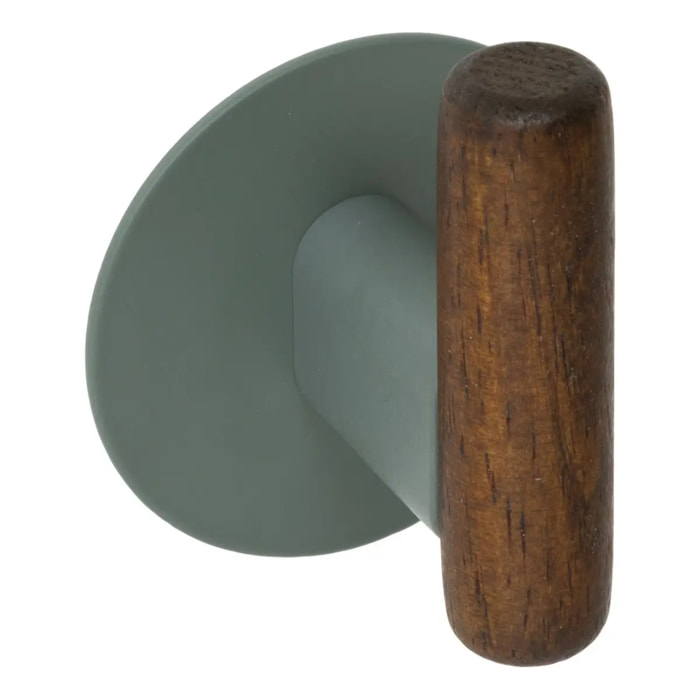 Lot de 2 patères adhésives Cassie vert et bois