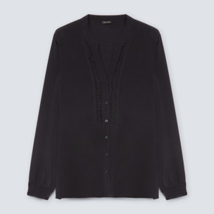 Fiorella Rubino - Blusa con pliegues por delante - Negro