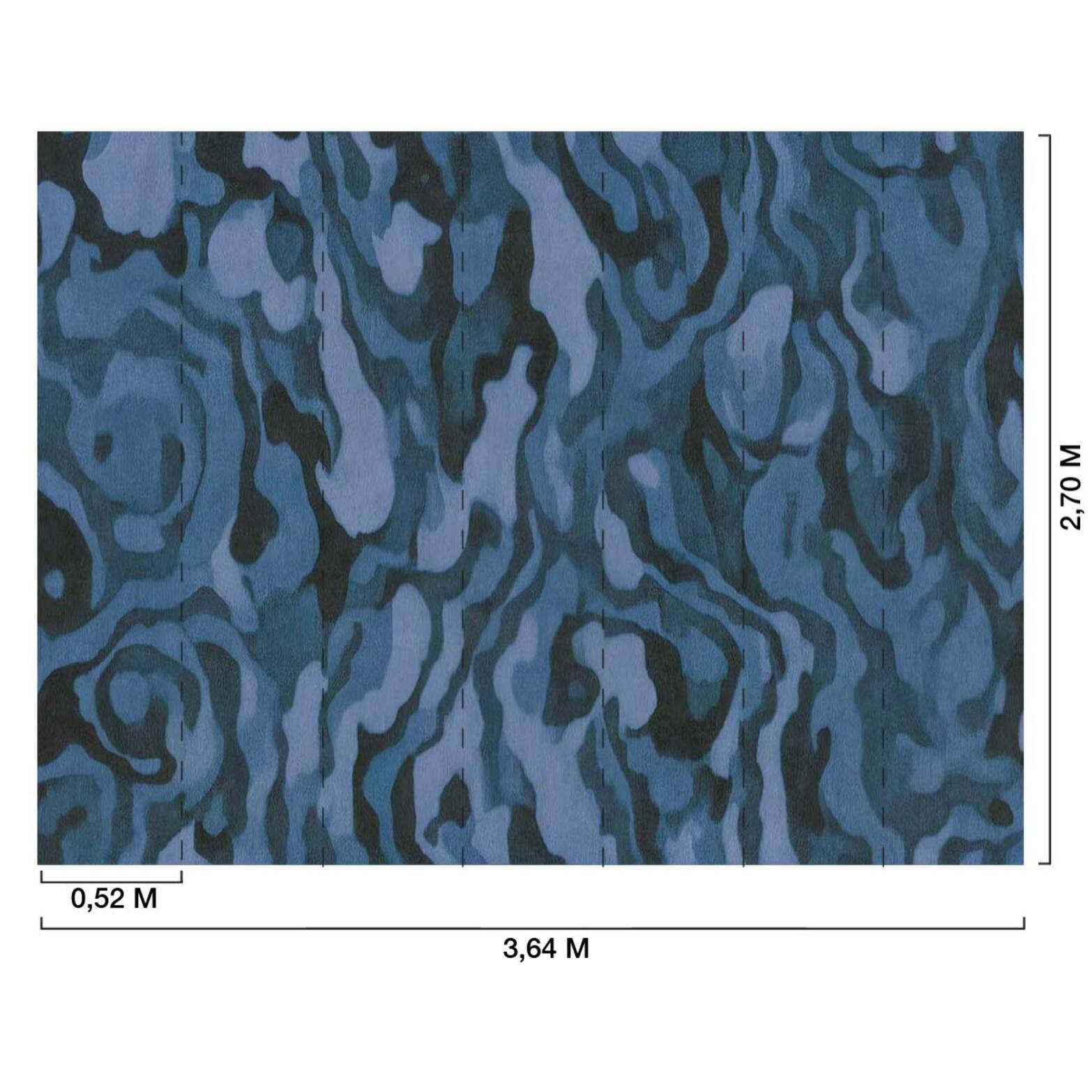 Papier peint Bois Précieux Indigo Intissé