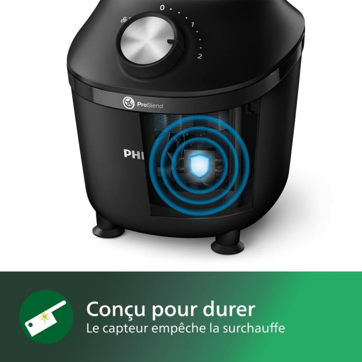 Blender PHILIPS HR2291/01 Blender mixeur noir Série 3000 2L, 600W