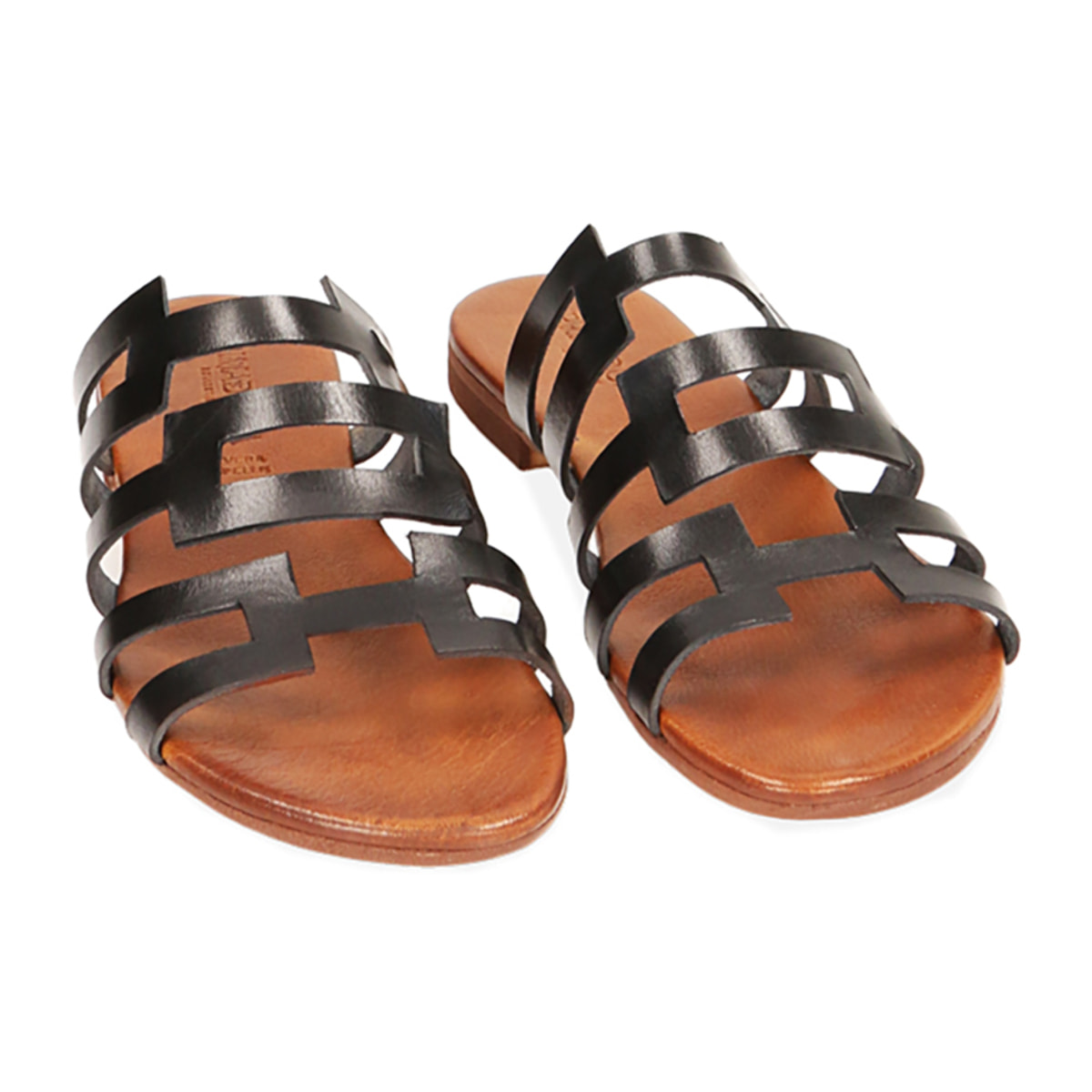 Zapatillas de piel de vacuno negras