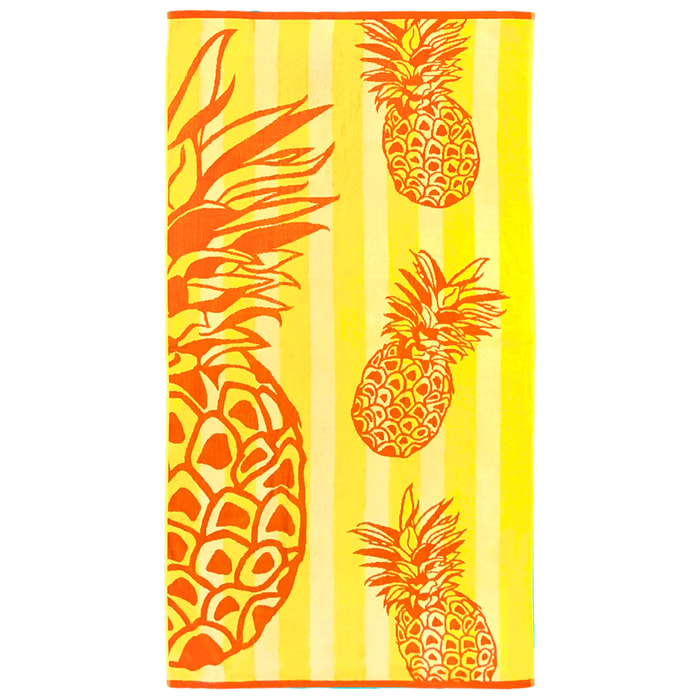 Serviette de plage L éponge velours Jacquard - Ananys - 400g/m²