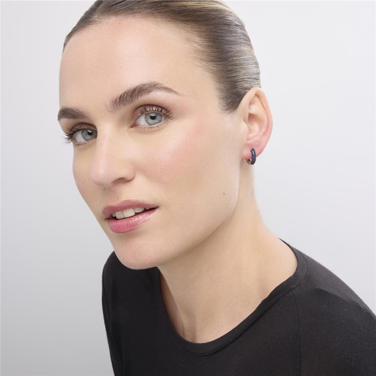 Pendientes acabado oro amarillo de 18k y Circonita Zafiro