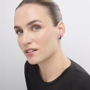 Pendientes acabado oro amarillo de 18k y Circonita Zafiro