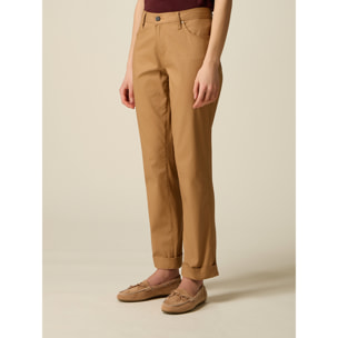 Oltre - Chinos in gabardine misto cotone - Marrone