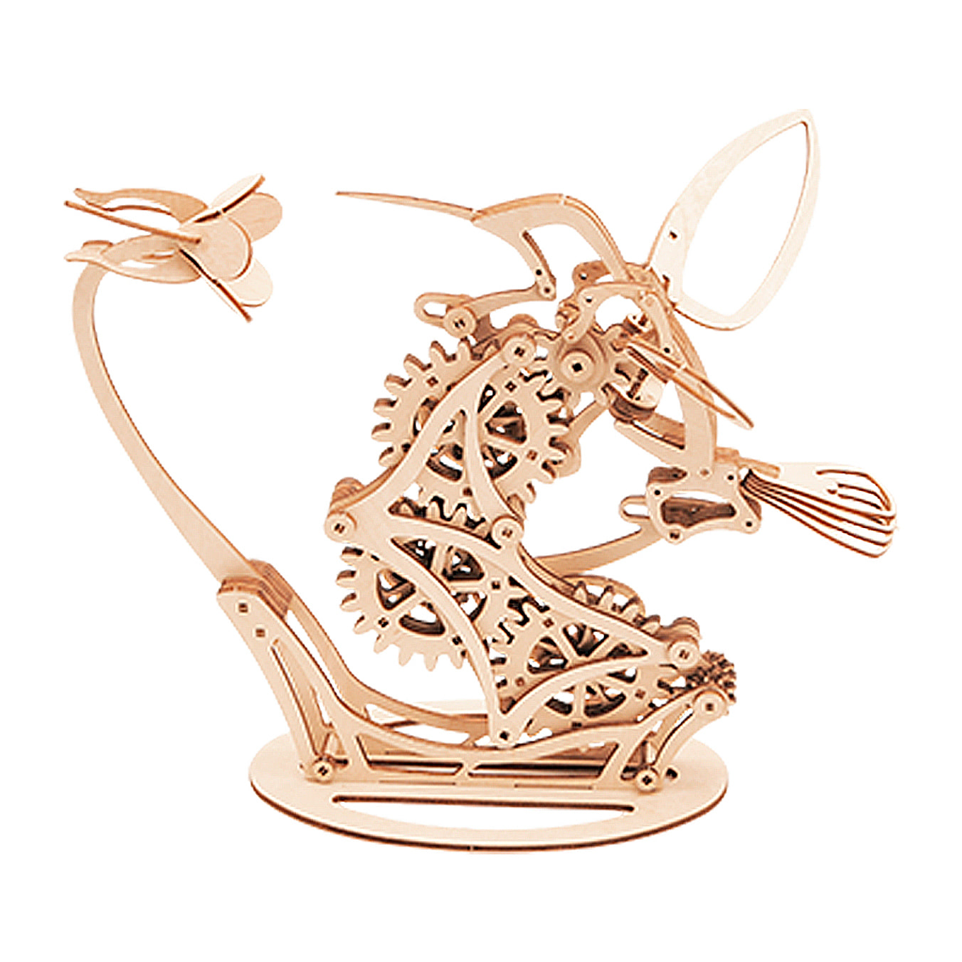 Modello in legno 3D, design di Colibrì meccanico.