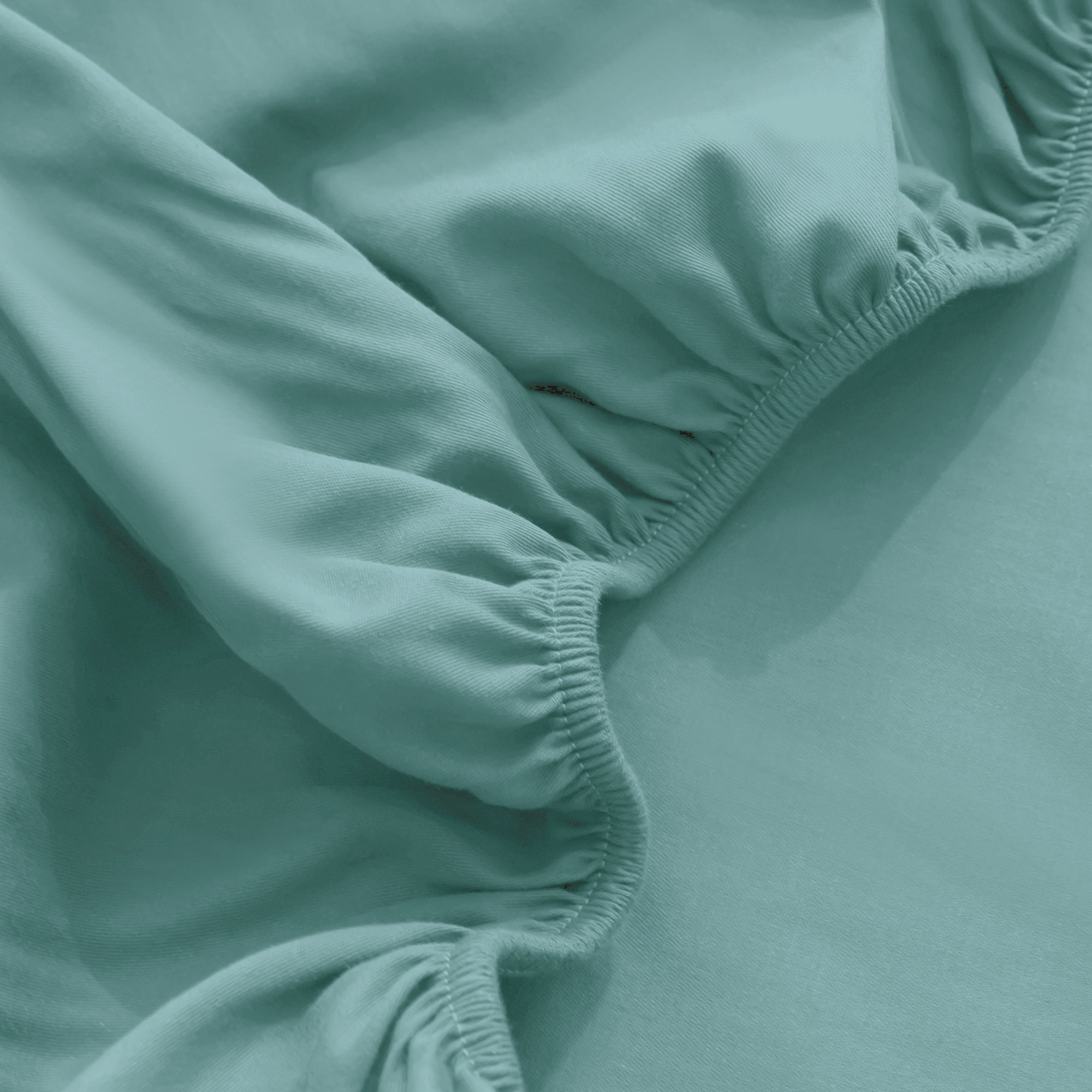 LENZUOLO SOTTO CON ANGOLI PER LETTO SINGOLO IN JERSEY DI COTONE ACQUA