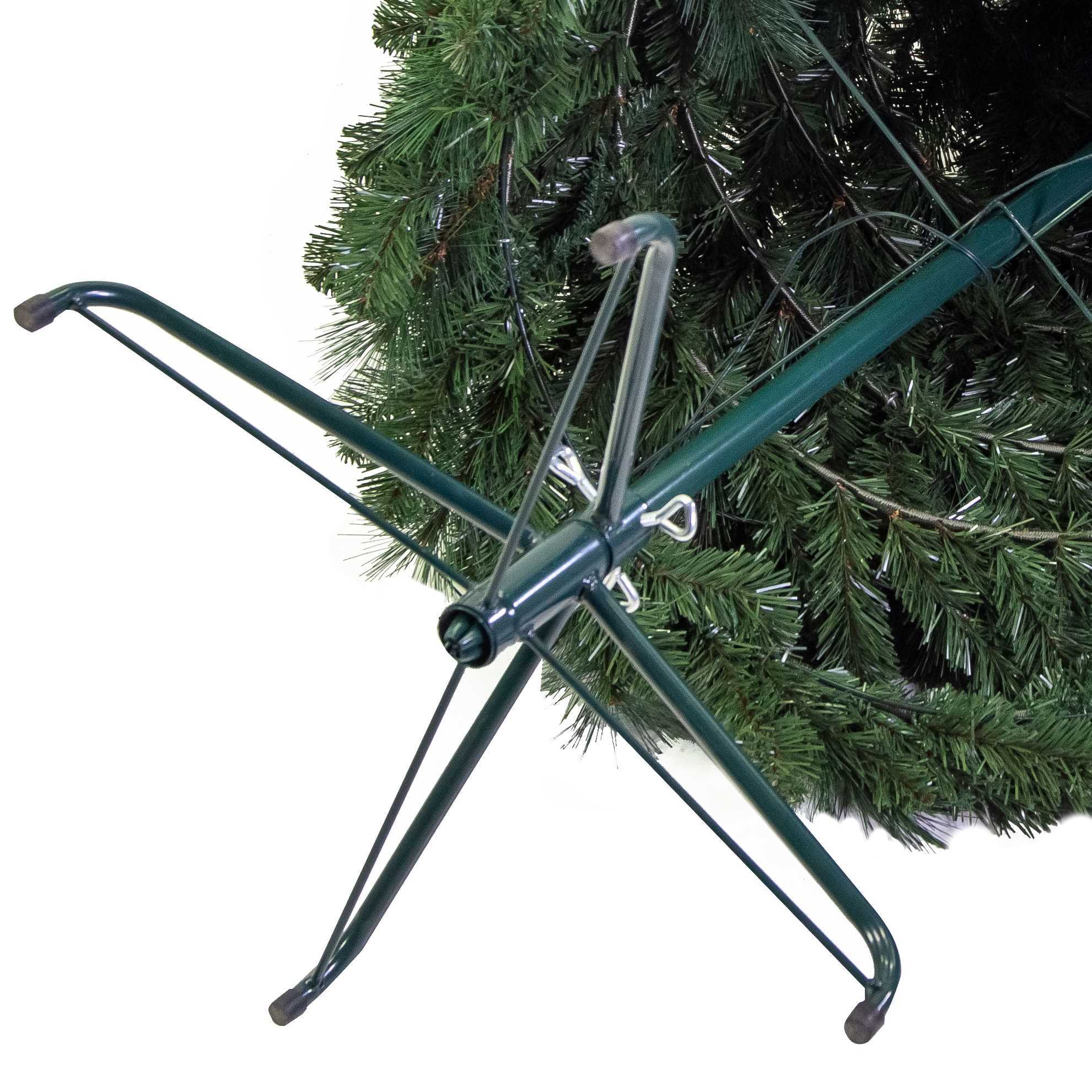 Albero di natale pieghevole verde con 793 rami e 150 led cm ø74h180