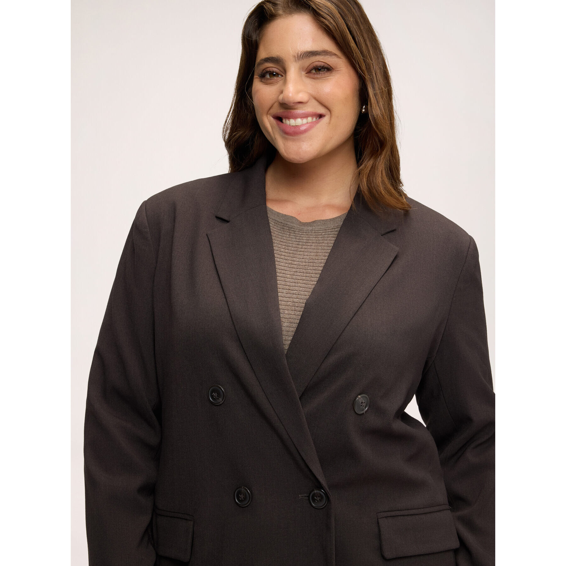 Fiorella Rubino - Blazer doppiopetto strutturata - Marrone