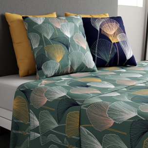 Parure de draps 100% coton imprimé - cottey - vert