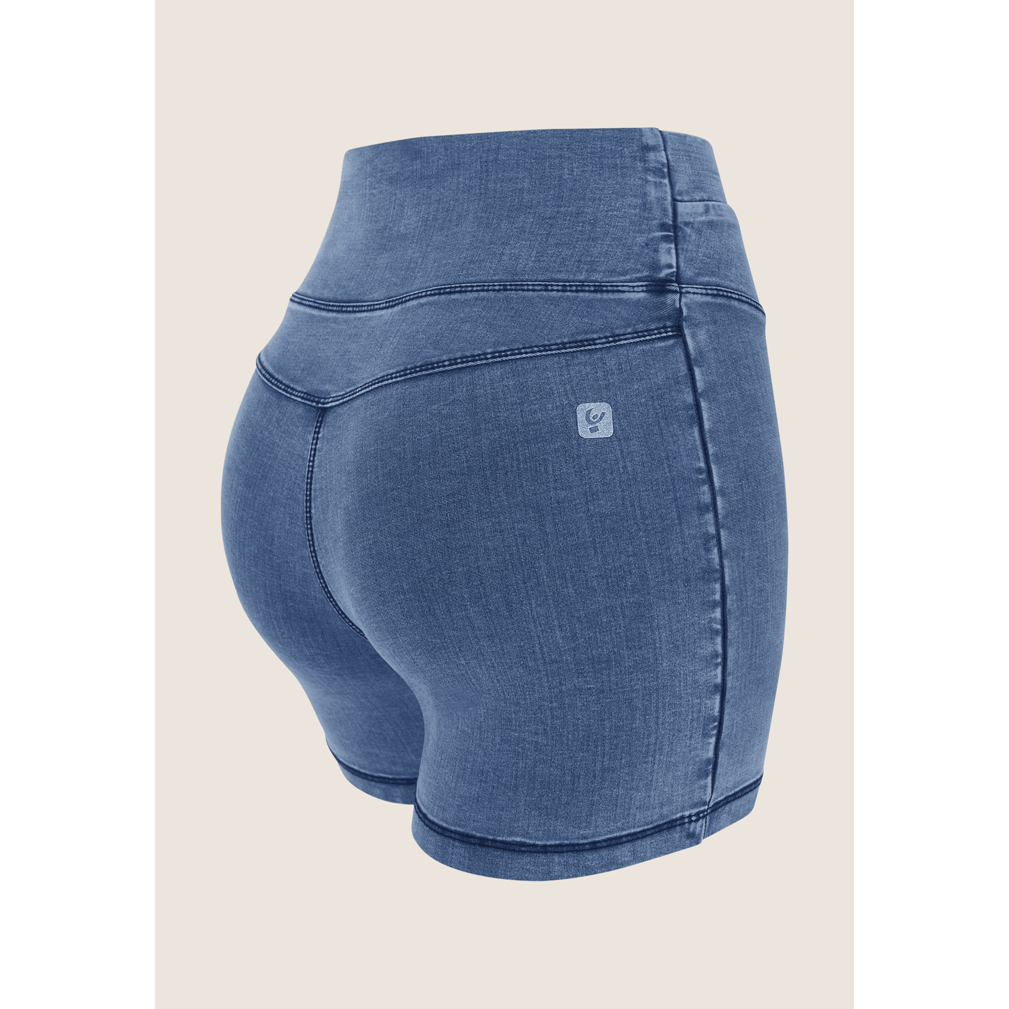 Jeggings N.O.W. short skinny a vita alta in tencel denim