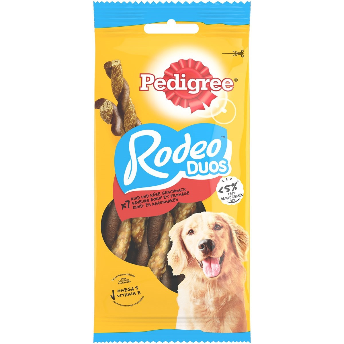 PEDIGREE Rodeo Duos Récompenses boeuf & fromage 70 Friandises pour chien 10x7