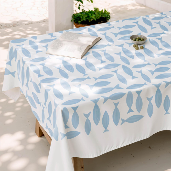 Nappe anti-taches NERINA BLEU - en 100 % coton