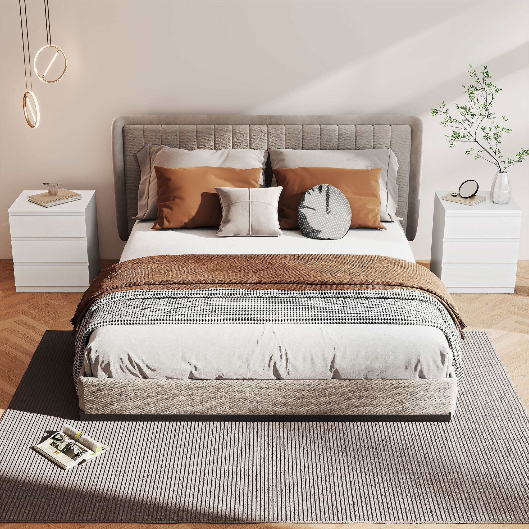 Cómoda 3 Cajones con Cierre Suave, Cómoda Dormitorio, Cajonera para Salón, Oficina, Estilo Moderno, 45x40x52,8 cm, Blanco