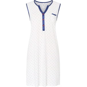 Camisón corto mujer topitos sin mangas ligero