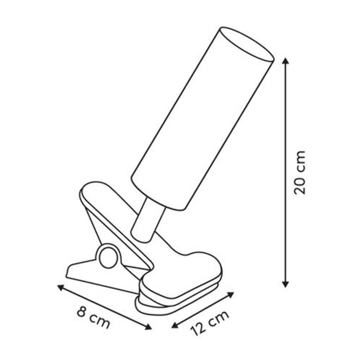 Lampe LED clipsable USB Noir 12x8x20 cm