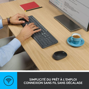 Clavier + Souris LOGITECH MK235 sans fil silencieux