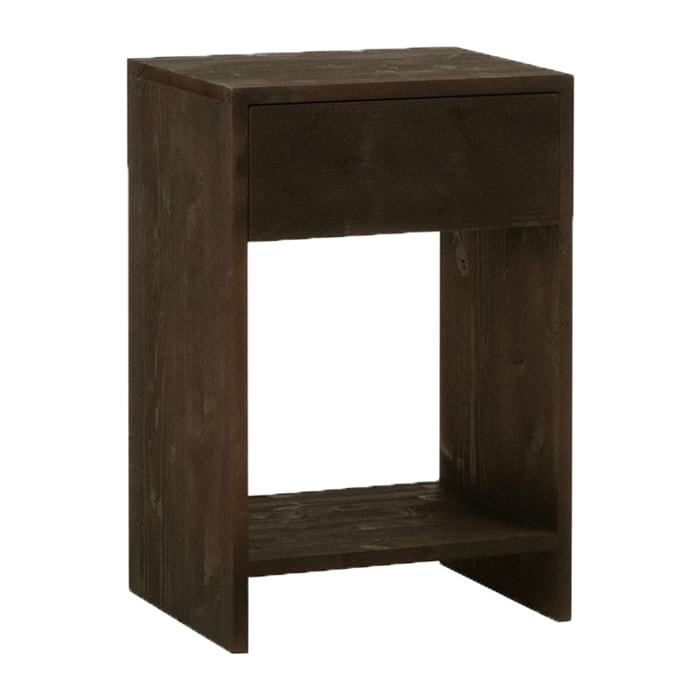 Table de chevet en bois massif avec un tiroir en noyer 60x40cm Hauteur: 60 Longueur: 40 Largeur: 29.5