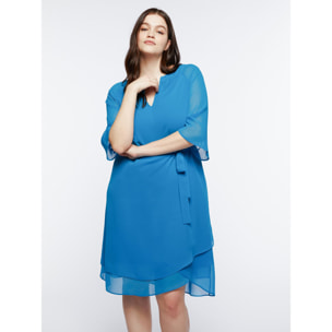 Fiorella Rubino - Vestito elegante in georgette - Azzurro