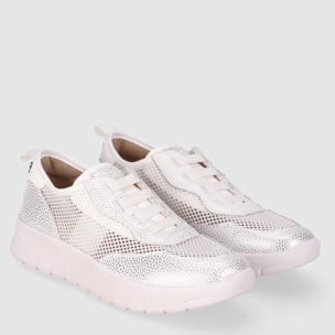 Deportivos de Piel - Blanco - Tacón: 1 cm