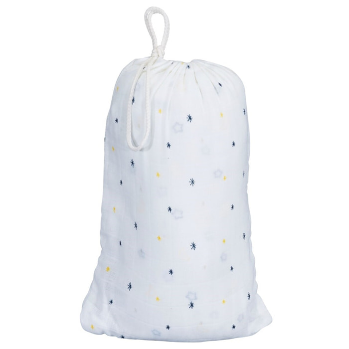 Lot de 2 draps housse bébé en coton bio blanc