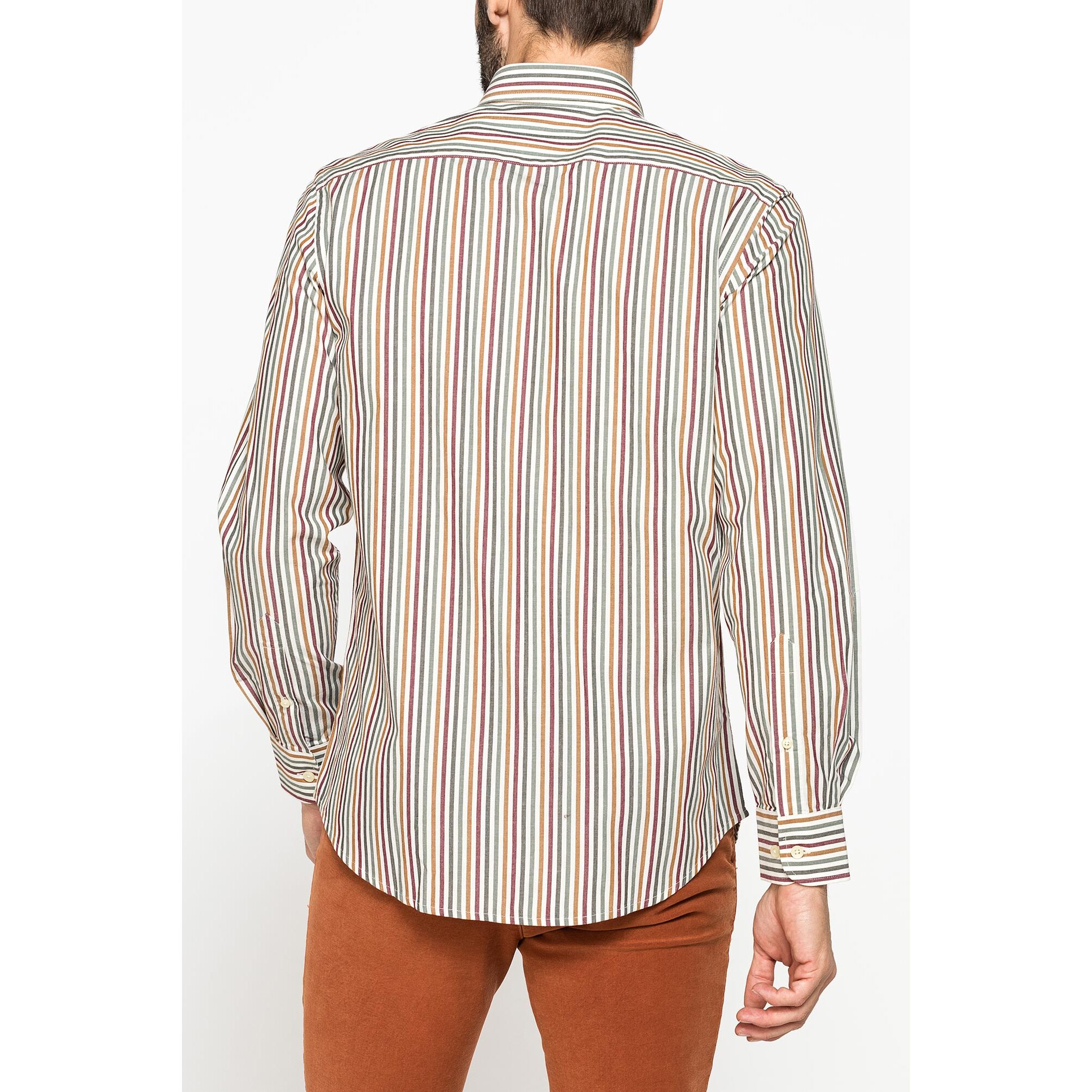 CAMICIA FANTASIA TINTO FILO CON COLLO BUTTON-DOWN