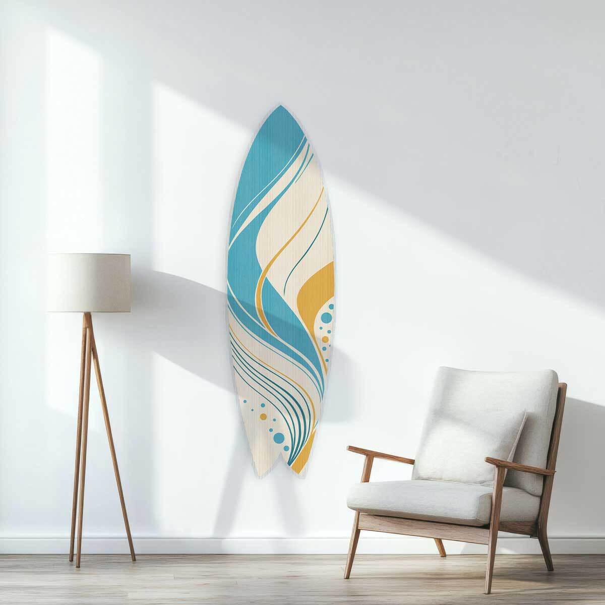 Planche de surf décorative Pastel waves Tableau alu Dibond