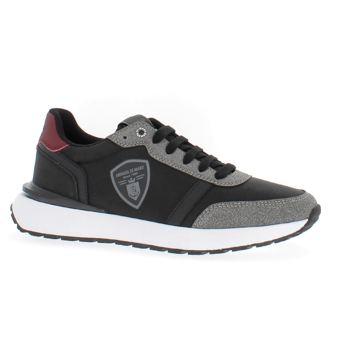 Armata di Mare Scarpe Uomo Sneakers Casual Stringate con Soletta Rimovibile in Memory Foam AMU W23D438 Dk Grey Black