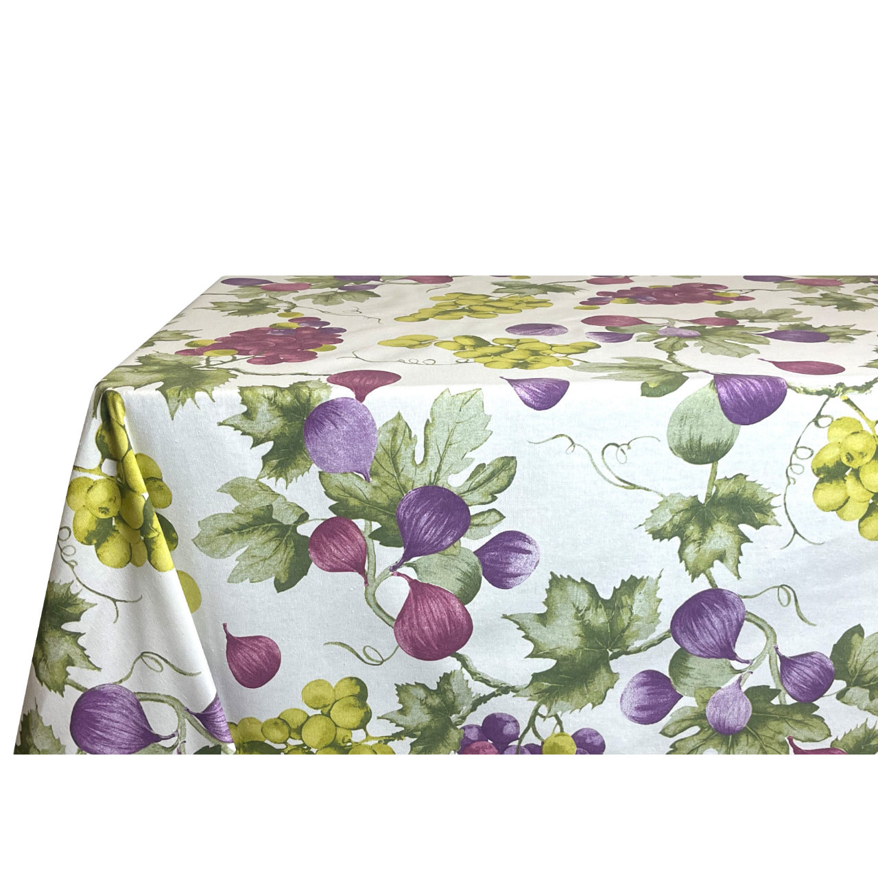 Tovaglia Cucina In 100% Cotone Made In Italy Disegno Uva e Fichi 140x240
