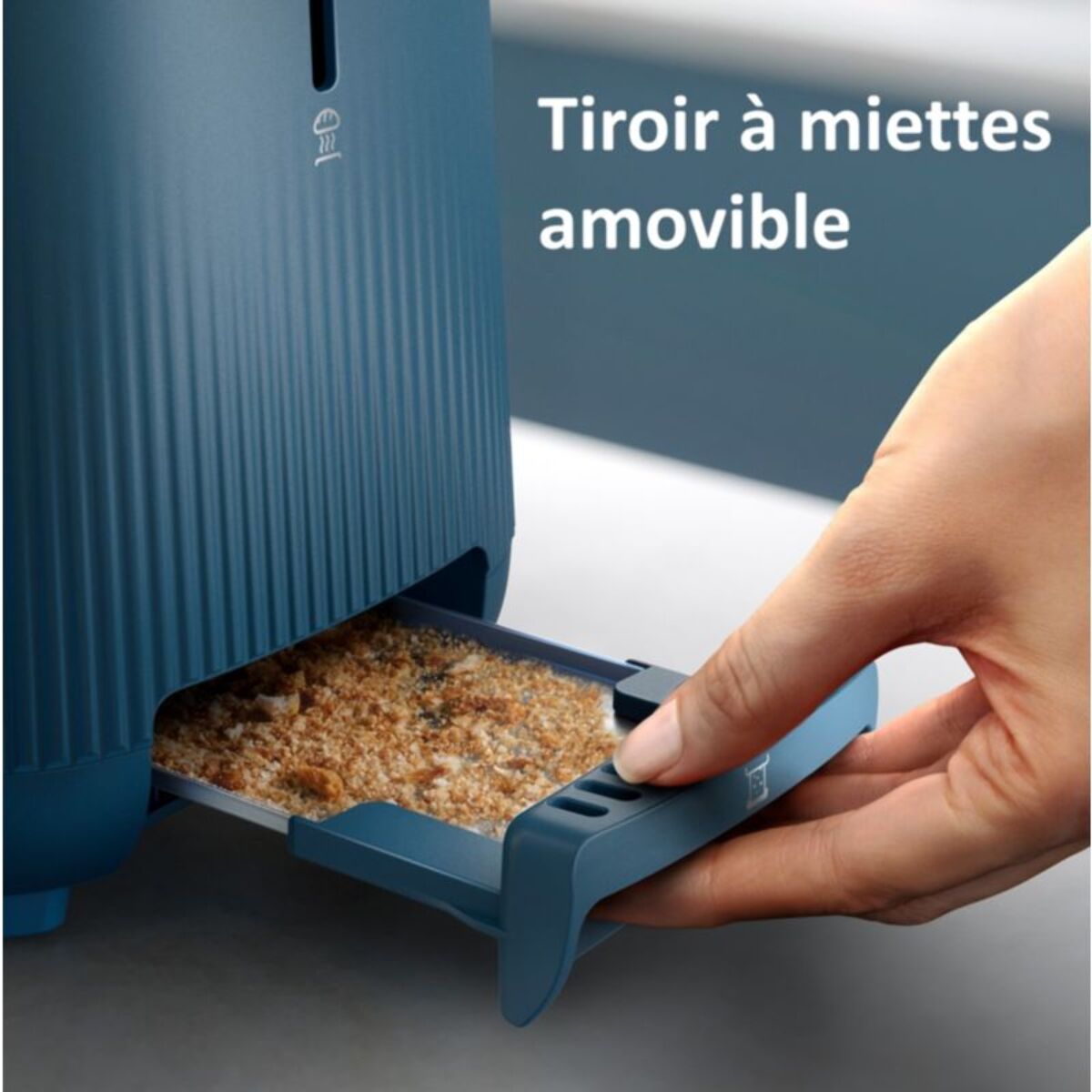 Grille-pain PHILIPS HD2511/70 Toaster bleu Série 3000, 2 fentes, 900W