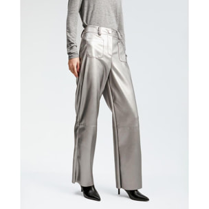 Pantaloni a gamba larga in PU
