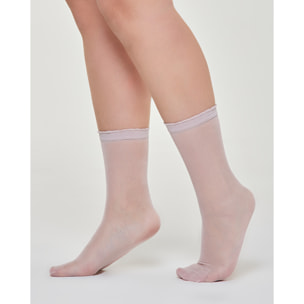 Calzino velato Alina con bordo a cappettine