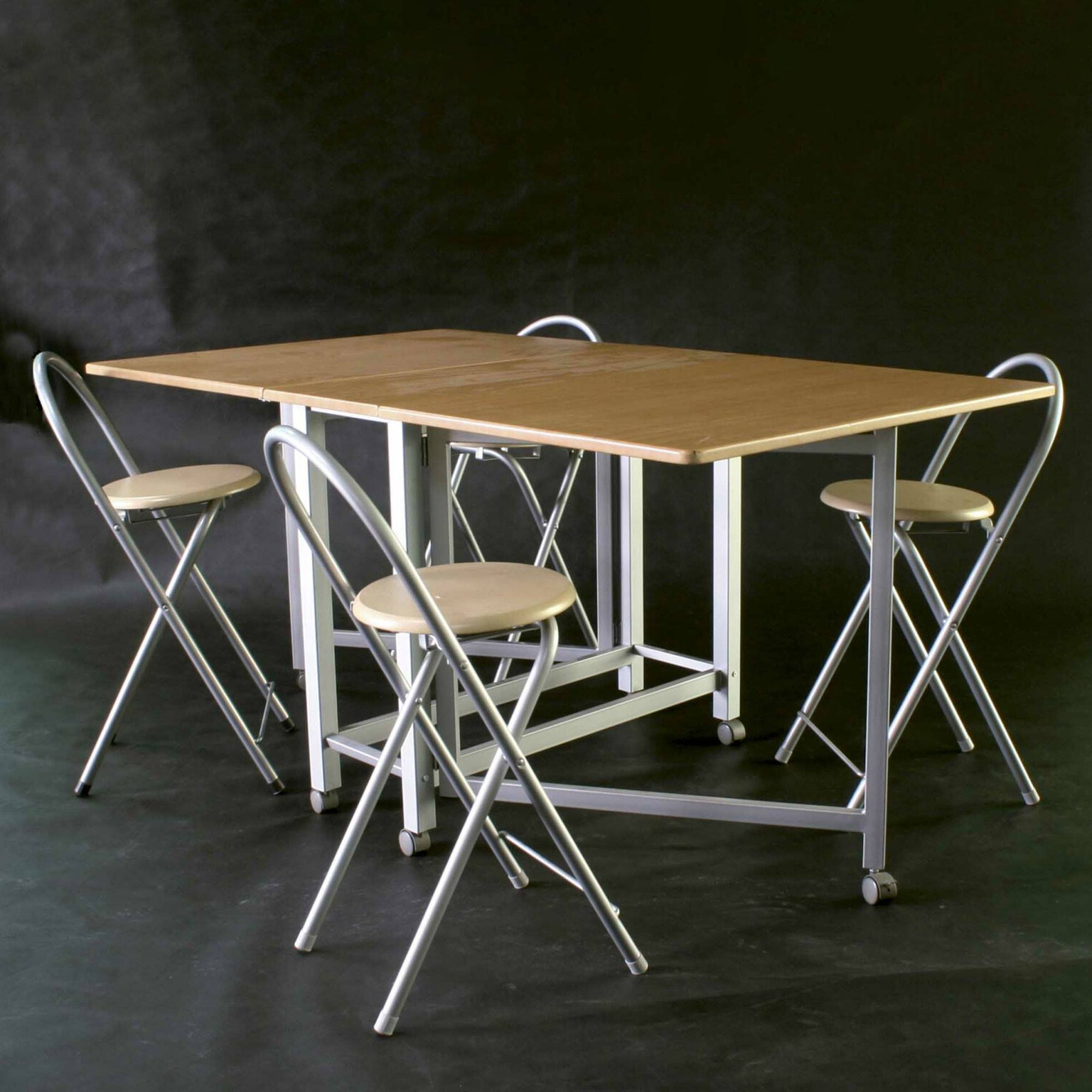 Well home - conjunto mesa y 4 taburetes 'libro' en madera