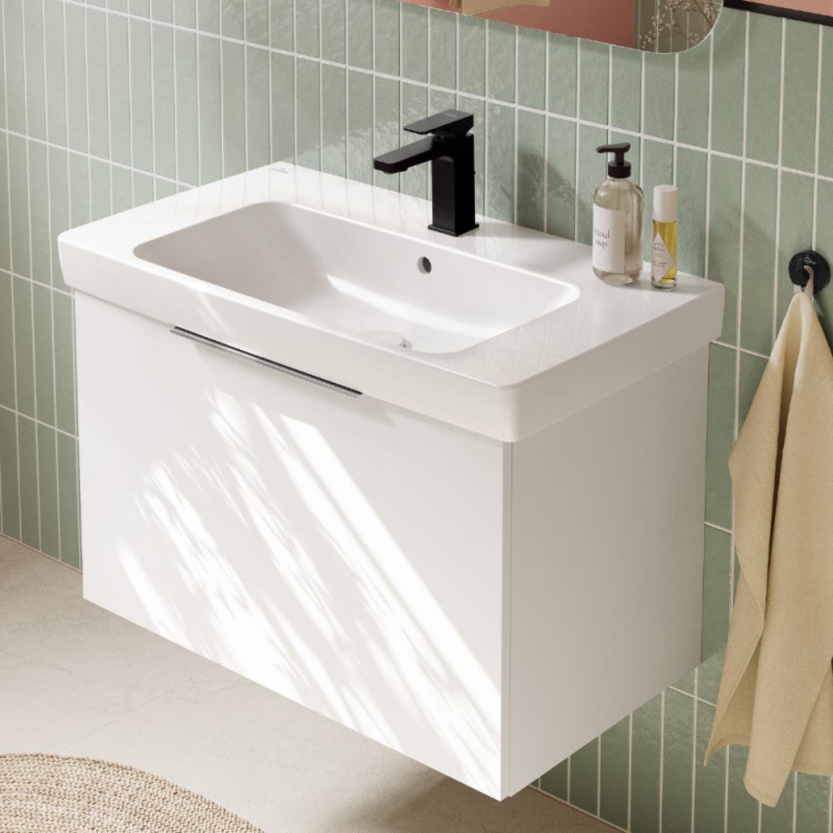 Mitigeur lavabo Architectura Square sans tirette Noir mat