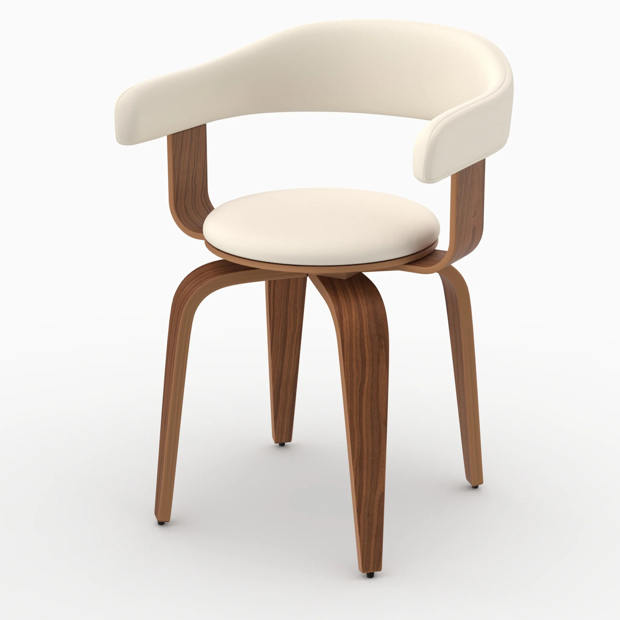 Chaise avec accoudoirs en cuir synthétique blanc - Harold
