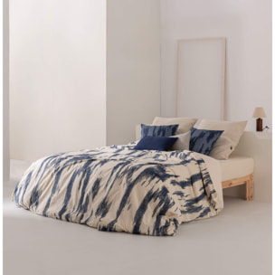 Housse de couette en 100% coton 157 fils Mahón Bleu Marine