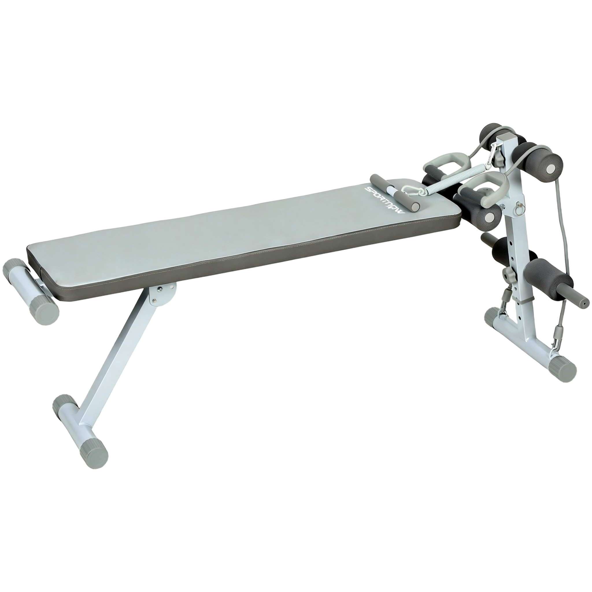 Banc de Musculation Réglable avec Siège à 3 Niveaux Acier blanc gris