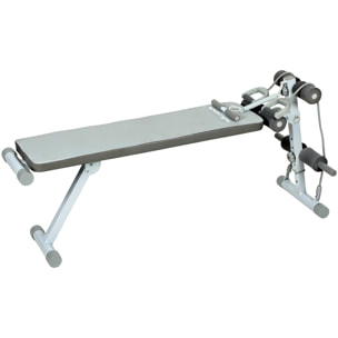 Banc de Musculation Réglable avec Siège à 3 Niveaux Acier blanc gris