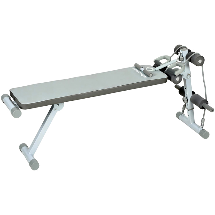 Banc de Musculation Réglable avec Siège à 3 Niveaux Acier blanc gris