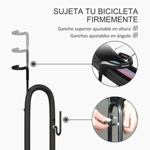 Soporte para Bicicletas de Suelo Aparcamiento para Bicicletas Vertical y Horizontal con Ganchos Ajustables para Bicicletas de 6-28 Pulgadas y 700 C Negro